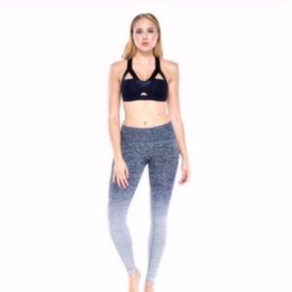 Yoga Ombre Gray Seamless Leggings, Tummy Control NEW